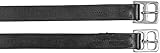 Kerbl Steigbügelriemen Leder (Farbe schwarz, Länge 130 cm, Breite 25 mm, 2 stück, mit Dornschnalle) 32639