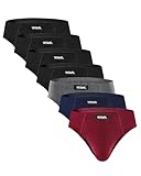 YESWEL Unterwäsche Herren Slip 7er Pack, Atmungsaktive Baumwolle Unterhosen Männer Mit Elastischer Bund, Kratzfreie Etiketten (Mehrfarbig 02, L)
