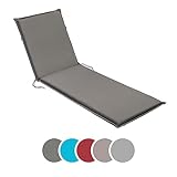 sleepling Auflage Gartenliege, Bequeme Liegenauflage, Polster Sonnenliege 190x58 cm, 6 cm dick, Befestigungsbänder, waschbar, anthrazit grau