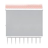 Relaxdays Senkrechtmarkise, 140 x 180 cm, Außenrollo für Balkon, Terrasse & Garten, wetterfest, Sonnenschutzrollo, grau