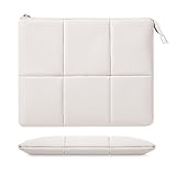 MoKo 9-11 Zoll Tablet Tasche Hülle Kompatibel mit iPad Pro 11 M4 2024, 11 Zoll iPad Air M2 2024, iPad 10th 10,9 2022, Puffy PU Leder Tablet Schutzhülle mit Integriertem Gummiband,Weiss