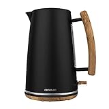 Cecotec Wasserkocher Thermosense 400 Black Woody 1,7 Liter Fassungsvermögen und 3000 W