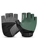 INBIKE Fahrradhandschuhe MTB Moutainbike Handschuhe Sommer Haslbfinger Fingerlos Herren Damen rutschfest Stoßfest Elastisch Reflektierend Atmungsaktiv Radsport Multifunkton IHC215 Grün L