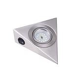 NUOBESTY Kompakte LED Unterbauleuchte Dreiecksform Tageslichtweiß für Schränke Vitrinen Tv Ständer und Energiesparende Schranklampe