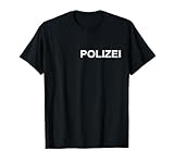 Polizei Sicherheitsausrüstung Kostüm Uniform - Bundespolizei T-Shirt, Schwarz, S, Kurzarm, Crew-Ausschnitt, Unisex-Erwachsene, Klassisch, Uniform, Polyester 100%