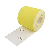 Shineboc Schleifpapier Rolle Gelbe, 93 mm x 10 m Schleifpapier Quarzsand-Trockenschleifpapier für Handschleifer zum Holz,Metall,Stahl,Edelstahl - 10m/Körnung 120