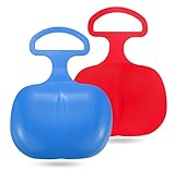 2X Porrutscher - Schlitten Bob in blau & rot - für Kinder zum Porutschen & Schlittenfahren Poporutscher Po-Rutscher