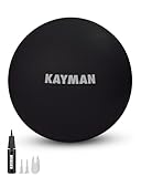 KAYMAN Gymnastikball - Anti-Burst-System, rutschfeste Ringe, langlebiges Material, leicht aufzublasen, perfekt für Yoga, Pilates, Fitness, Balance-Training, Fitnessstudio und Heimtraining (Charcoal