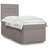 Juroupi Boxspringbett mit Matratze Betten Mit Matratze Schlafzimmer Bett Boxspringbett Mit Matratze Taupe 100x200 cm Stoff - 3293495