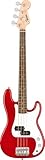 Squier by Fender Mini Precision Bass, Kompakter E Bass mit vollem Sound, geeignet für Einsteiger, Kinder und Reisemusiker, Dakota Rot, Inklusive virtueller Kurse auf Fender Play