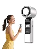 Generisch Portabler Handkühl Lüfter, 100-Gang-Regelung Mini-Turbinenlüfter, LED-Display, 3-in-1 Klappdesign, Ideal für Reisen, Camping, Büro und Outdoor-Aktivitäten​