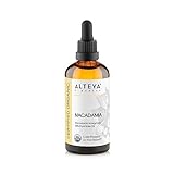 Alteya Bio Macadamiaöl 100 ml - 100% USDA-zertifiziertes Natürliches Kaltgepresstes Trägeröl – Nährstoff- und Feuchtigkeitsspendende Premium-Hautpflege mit therapeutischer Qualität