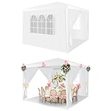 HOTEEL Garten-pavillon 3 x 3 m, wasserdicht, Partyzelt, mit 4 Wänden, UV-Schutz, Pavillon, für Party, Hochzeit, kommerzielle Aktivitäten, Montage ohne Werkzeug, weiß