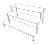 3 Tier Acryl Riser Display Regal Ständer für Amiibo Funko Pops Figuren, Tischplatte klar Acryl Organizer für Nagellack Gewürz Kosmetik Kunsthandwerk Schmuckständer Cupcake Buffets Dessert Figures