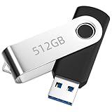 USB Stick 512GB, EDOBAO Metall USB-Flash-Laufwerk 1 Stück, Hohe Geschwindigkeit USB 3.0 Speicherstick, Swivel Datenspeicher Memory Sticks für PC/Mac/Laptop/Tablet (Schwarz)