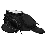 Vaguelly Motorrad wasserdicht Motorradtasche Schwarz Stamm Träger Navigation Sport Tankrucksack magnetisch Tragbarer Tankrucksack für Motorrad Aufbewahrungstasche für Gastanks Stoff