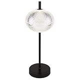 LED Tischleuchte Kristall Tischlampe dimmbar Beistellleuchte Farbwechsel, CCT Memoryfunktion, schwarz klar, 6W 374Lm warm-kaltweiß, DxH 15x40 cm
