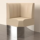 GGMMÖBEL Dallas | Gastro Eckbank | B:H 64 x 133 cm | Creme | Gestreift | Kunstleder | Sitzhöhe: 78cm