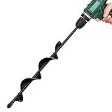 LONGRUN Gartenbohrer, 4.3 x 38 cm Erdbohrer für Akkuschrauber, Garten Schneckenbohrer, Erdbohrer für Bohrmaschine, Hand Erdbohrer, Blumenzwiebel Bohrer