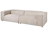 Massivmoebel24.de | Valencia Cord Sofa 3-Sitzer aus Polyester | in Beige - 90% Polyester | 286x103x69 cm | Retro Stil | Couch Polstercouch rechteckig