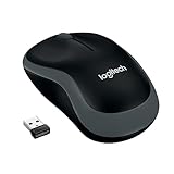 Logitech M185 Kabellose Maus, 2,4 GHz mit USB-Nano-Empfänger, 12 Monate Batterielaufzeit, 1000 DPI Optical Tracking, Für Links- und Rechtshänder, Kompatibel mit PC, Mac, Laptop - Grau