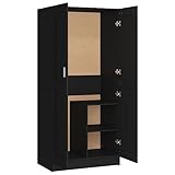 vidaXL Kleiderschrank Garderobenschrank Schlafzimmerschrank Mehrzweckschrank Schrank Dielenschrank Schwarz 82,5x51,5x180cm Holzwerkstoff