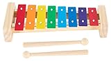 Classic Cantabile GS-8 Glockenspiel für Kinder - Schlagspiel für Musikalische Früherziehung - Xylophon mit Schlägeln und bunten Klangplatten zum Spielen Einer Tonleiter