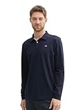 Tom Tailor Herren Longsleeve Basic Piqué Poloshirt,10668 - Sky Captain Blue, L