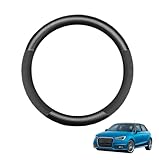 Carbon Lenkradbezug für A1 S1 8X 2011-2018 Runde Form Auto Lenkradhülle Anti-Rutsch mit Silikon-Innenring Atmungsaktiv Matt Schwarz,Matte+Suede