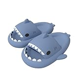 ChayChax Shark Sildes Slippers Damen Herren Kinder Hai Badelatschen Sommer Hausschuhe Badeschlappen rutschfeste Dusch Badeschuhe Strand Sandalen, Blau,38/39 EU