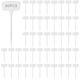 60 Stück wasserdichte Kunststoff-Etiketten für Gartenarbeit im Freien, 15,2 cm T-Form, weiße Gartenmarker, wiederverwendbar, perfekt zum Organisieren und Identifizieren von Pflanzen