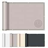 AXT SHADE Balkon Sichtschutz Wetterfest 85x300cm Balkonverkleidung Balkonabdeckung Balkonbespannung Blickdichte UV-Schutz und Windschutz mit Kabelbinder für Balkongeländer-Taupe