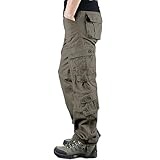 Herren Cargohose Lang, Outdoorhose Herren Baggy, Trekkinghose Mit Vielen Taschen Wanderhose Große Größen Freizeithose Windschutz Funktionshose Klassischer Abriebfeste Arbeitshosen