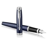Parker IM Füller | Matte Blue | Füllfederhalter mit mittlerer Feder und blauer Tinte | Geschenkbox