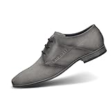 bugatti Sommerschuhe Bequeme Pantoletten im Mix aus Leder und Textil Slipper mit Logo, Grey, 43 EU