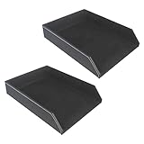 Bsowte 2 x Briefablage aus PU-Leder, Schreibtisch-Organizer für Dokumente, (schwarz)