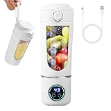 LOMUG Tragbarer Mixer für Smoothie, 700ML Wiederaufladbarer Kleiner Mixer für Früchte, Mini-Standmixer mit 12-Klingen Edelstahl, Wiederaufladbarem Typ-C Portable Blender für Fitnessstudio Büro Camping