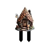 2025 Acryl-Kartensteckplatz-Dekoration für den Innen- und Außenbereich, stilvolles Garten-, Terrassen- und Hof-Design mit Bodeneinlage (C, 20X12. 7cm)