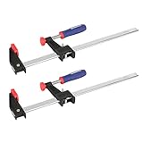 WORKPRO Schraubzwingen Set 2 Stück, Spannweite 300mm Quick Release, Spannkraft 272kg, Maultiefe 80mm aus hochwertigem Stahl und Nylon,für präzises Fixieren