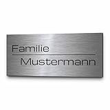 Edelstahl Türschild personalisiert mit Gravur - ab 8x3,5 cm - Riesige Motiv Auswahl - Namensschild mit Namen - Briefkastenschild selbstklebend o. mit Bohrung - Klingelschild Haustürschild Briefkasten