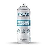 Polar Makelloser Klarlackspray - Glanzend - 400ml - Mehrzwecklack, unterschiedliche Materialien - schnell trocknend, haltbar und vergilbungsfrei - fur Kunststoff, Holz und Metall - drinnen/draußen