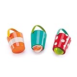 Hape Buntes Eimer Set – 3-teiliges Badespielzeug, Bunte Wassereimer mit Ablauf-System, Motorik und Hand-Augen-Koordination im Bad, BPA-frei, ab 12 Monaten