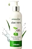 Amosvital Aloe Vera Gel 250 ml – natürliches Hautgel zur Pflege & Beruhigung – After Sun, Feuchtigkeitspflege, kühlend & revitalisierend – vegan und mikroplastikfrei