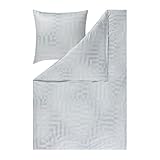 ESTELLA Mako Interlock Jersey Bettwäsche Theo Platin 1 Bettbezug 135 x 200 cm + 1 Kissenbezug 80 x 80 cm