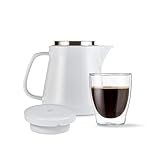 Tchibo Kaffeebereiter, Edelstahl-Permanentfilter, Spülmaschinengeeignet, Keramik, Weiß
