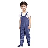 Wasserfeste Regenhose für Kleinkinder, Latzhose, schmutzabweisend, Winddicht, niedliche Hosenträgerhose für Jungen Mädchen Regenschuhe Baby 21 Wasserabweisende Schuhe Baby