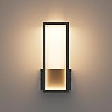 Klighten Wandleuchte LED Innen, 12W 900LM Mordern Wandlampe Eckig, Dekorative Wandleuchte Für Schlafzimmer Wohnzimmer Korridor Treppenhaus, 27cm, Warmweiß 3000K, Schwarz