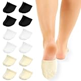Apausvcm 12 Paar Zehensocken Damen Unsichtbare Halbsocken,Atmungsaktive Rutschfeste Vorfußsocken,Zehentopper Socken,Zehlinge Socken,Baumwollen Zehentopper Liner für High Heels Ballett