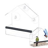 Fenster-Vogelfutterstation | Durchsichtiger Vogelfutterspender Mit Starken Saugnäpfen - Stabiler Acryl-Vogelhaus Für Garten, Balkon Und Terrasse Zur Beobachtung Von Kolibris, Finken Und Meisen