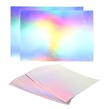 Cabilock 50 Stück DIY Bastelpapier Einseitig Holografisch Leichtes Reißfestes Faltpapier für Scrapbooking Malen Dekoration für Schule Kindergarten und Kreative Bastelprojekte